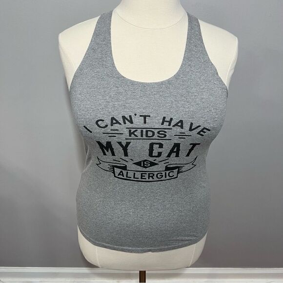Funny Tank Top “‎ I Cant’t Have Kids, My Cats Are Allergic” — L - Picture 4 of 8